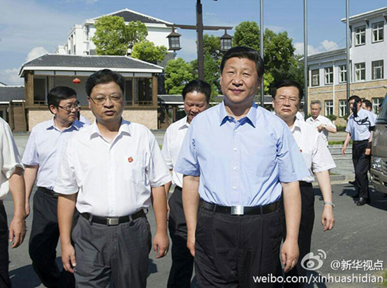 2013年7月22日，习近平来到进行城乡一体化试点的鄂州市长港镇峒山村考察。